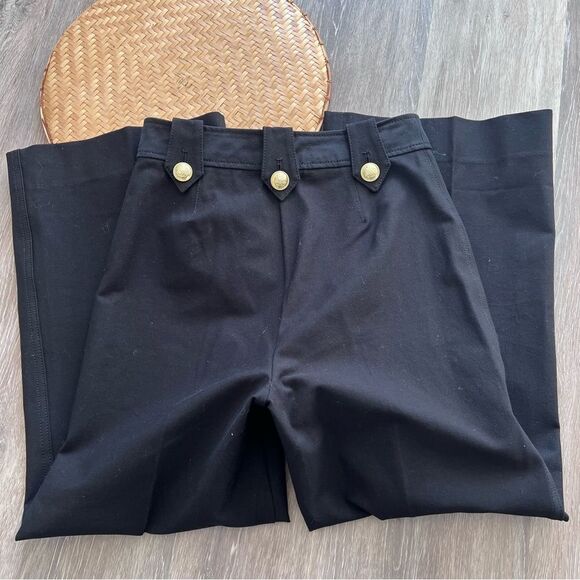 Derek Lam 10 Crosby Delos Cropped Wide-Leg Sailor Pants in black womens size‎ 4 - Picture 8 of 8